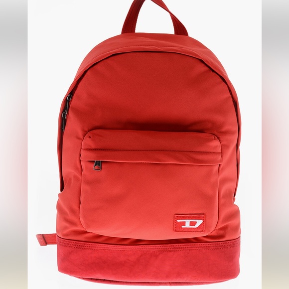 Diesel SOLID COLOR FARB BACKPACK WITH FRONT POCKET Red - Picture 3 of 6